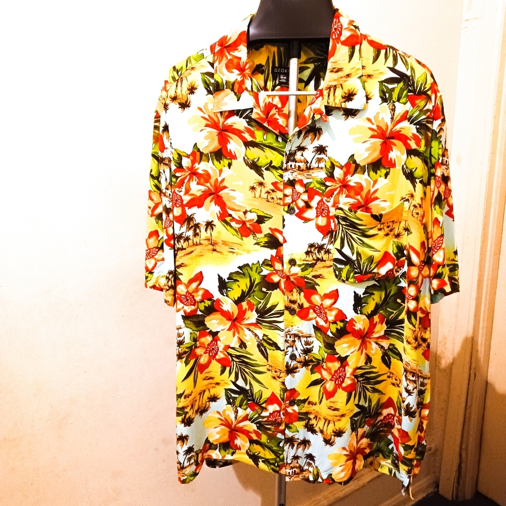 Men's Hawaiian Style Aloha Shirt Plus Size Size 2X